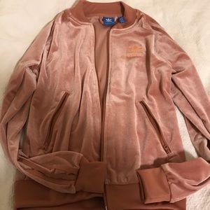 Adidas velvet zip up jacket